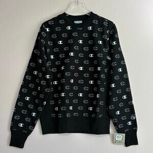 Champion Reverse Weave Sweatshirt in Black & White Size Small NWT